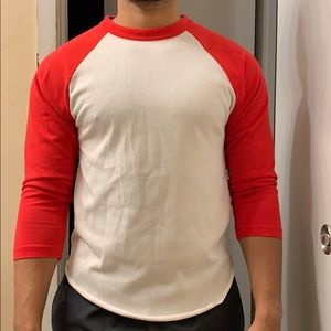 Asos red & white long sleeve shirt